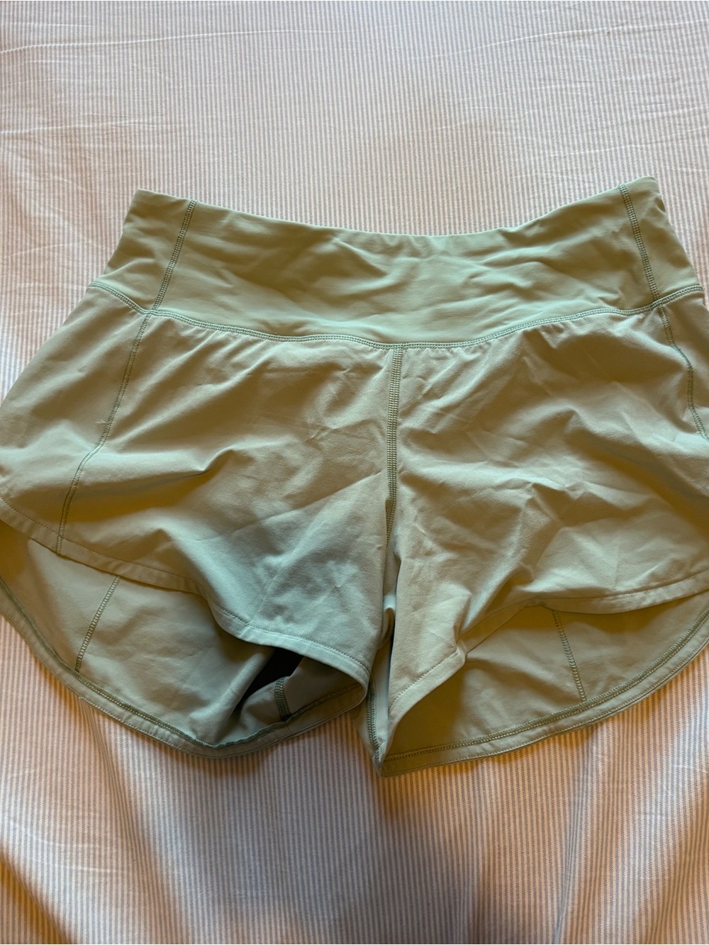 lululemon muted aqua fast and free shorts